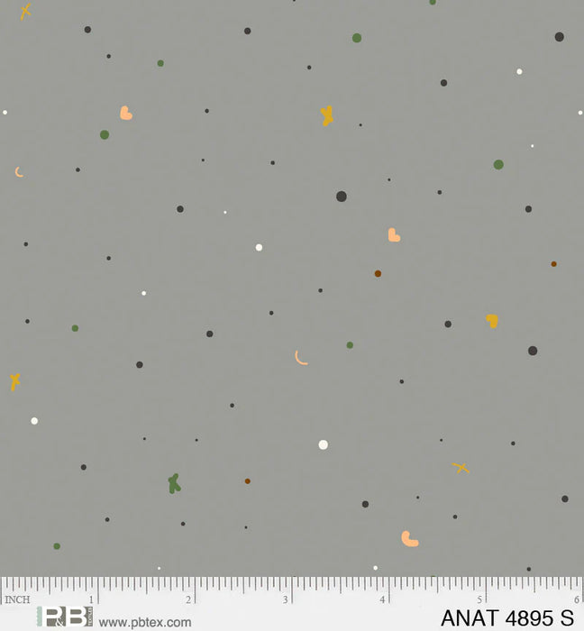 NEW! - Au Naturel - Moon Dots Steel - Per Yard - by Jacqueline Schmidt for P&B Textiles - ANAT-04895-S