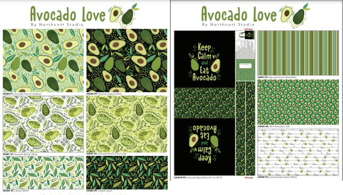 NEW! Avocado Love - Love Avocado Stripe - Per Yard - by Northcott Studio - White - 24582-10