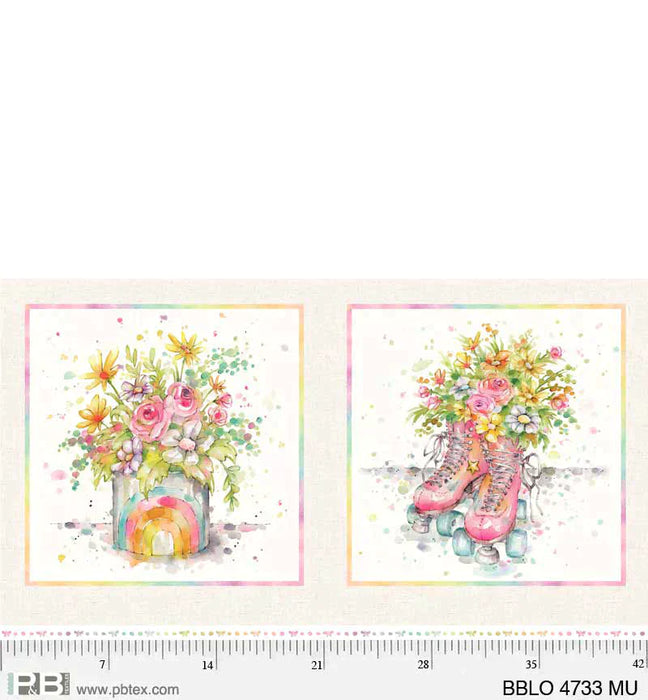 Boots and Blooms - Sillier than Sally Designs - by P&B Textiles - Watercolor - PROMO Half Yard Bundle (13) 18" x 42" Pieces - + all 3 beautiful panels!