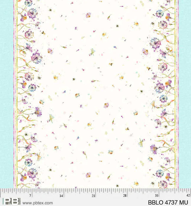 Boots and Blooms - Sillier than Sally Designs - running yardage - per yard - by P&B Textiles - Tossed Bouquets on Cream - Spring Bouquets- BBLO-4738 -MU