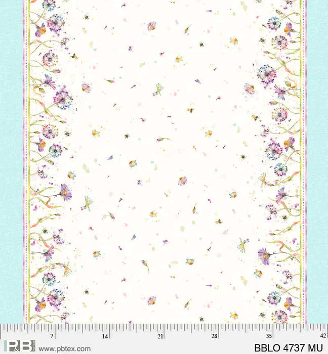 Boots and Blooms - Sillier than Sally Designs - Pillow Panel - per 24" panel - by P&B Textiles - Pillow Panel - Mason Jar and Rainboots 04732