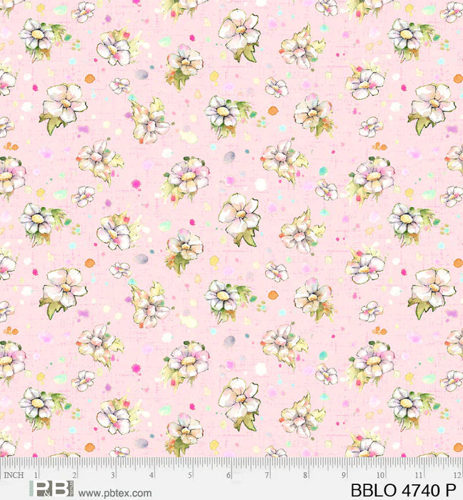 Boots and Blooms - Sillier than Sally Designs - running yardage - per yard - by P&B Textiles - Tonal - Pink - BBLO-4739 - P