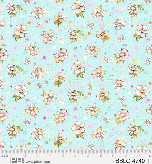 Boots and Blooms - Sillier than Sally Designs - running yardage - per yard - by P&B Textiles - Medium Floral on Yellow - BBLO-4740 -Y