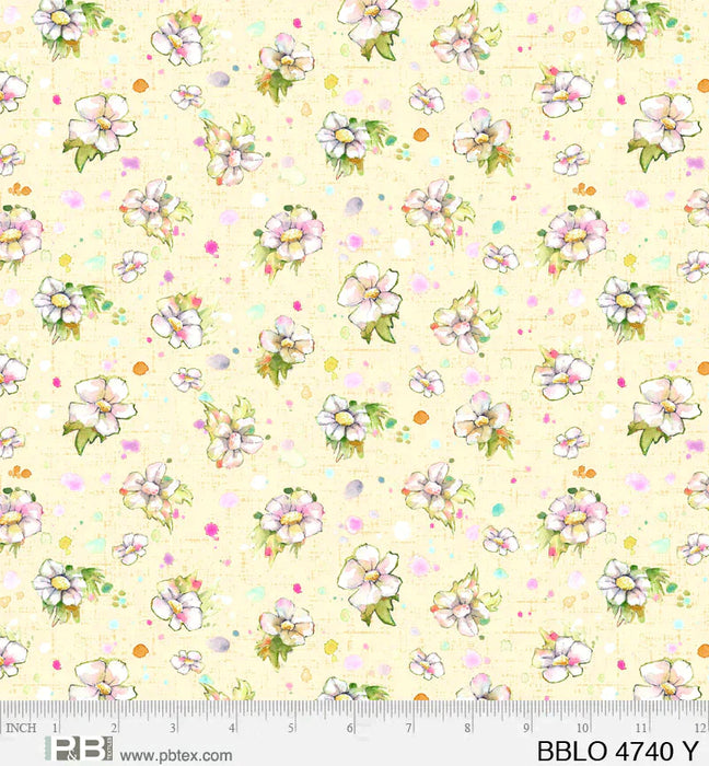 Boots and Blooms - Sillier than Sally Designs - running yardage - per yard - by P&B Textiles - Watercolor Splotches - 04736 MU