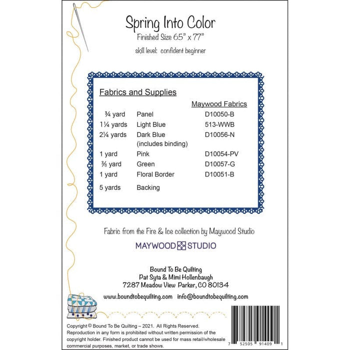 NEW! Spring Into Color - Quilt KIT - by Bound to Be Quilting - Fire & Ice Fabric by Maywood Studio - Ice Dyed - Floral - 65" x 77" - KIT-MASSPC
