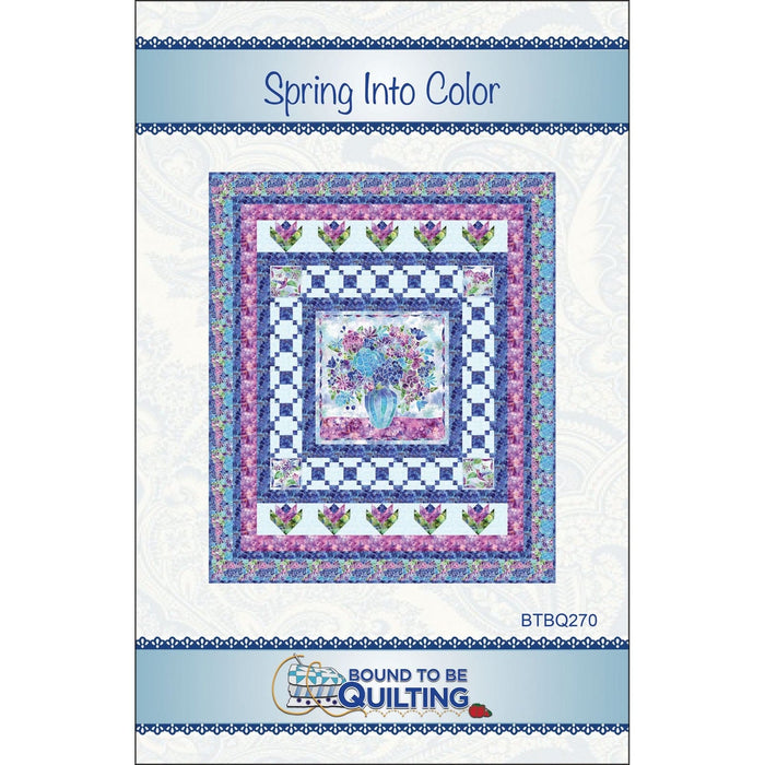 NEW! Spring Into Color - Quilt KIT - by Bound to Be Quilting - Fire & Ice Fabric by Maywood Studio - Ice Dyed - Floral - 65" x 77" - KIT-MASSPC