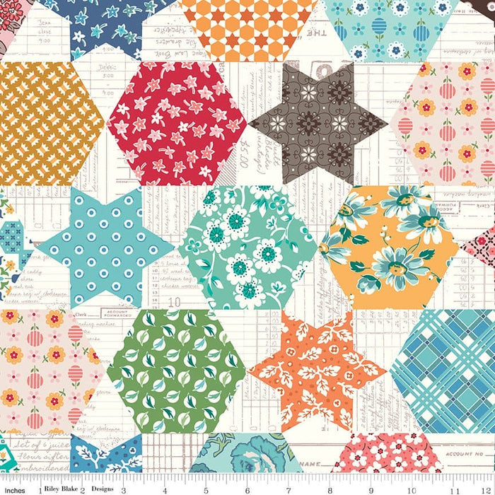 Flea Market - per yard - by Lori Holt of Bee in my Bonnet for Riley Blake Fabrics - Wallpaper - C10214-PEBBLE