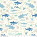 Riptide - Main - Cream - Rachel Ericson - Citrus & Mint Designs - Riley Blake - Sharks, Ocean - C10300-CREAM-Yardage - on the bolt-RebsFabStash