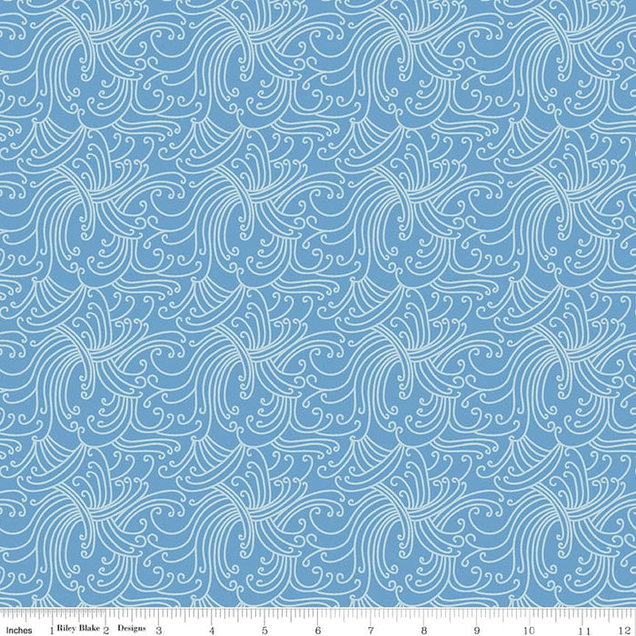 Riptide - Gnarly Waves - Denim - Rachel Ericson - Citrus & Mint Designs - Riley Blake - Ocean, Tonal, Blender - C10302-DENIM