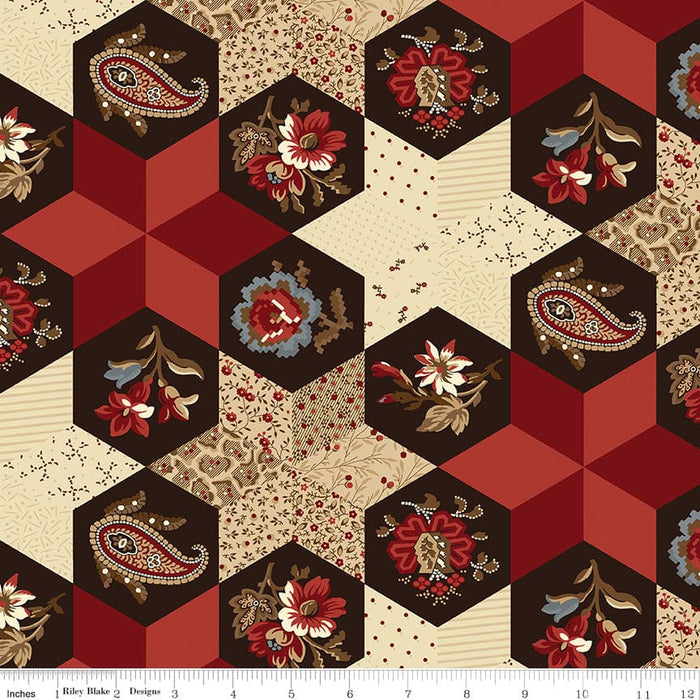 Seeds of Glory - Patchwork Red - per yard - Stacy West of Buttermilk Basin Design Co. for Riley Blake Designs - C10369-RED