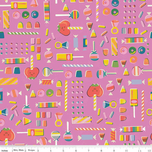 Tiny Treaters - Retro Candy - Pink - Per Yard - by Jill Howarth for Riley Blake Designs - Halloween - C10482 PINK-Yardage - on the bolt-RebsFabStash