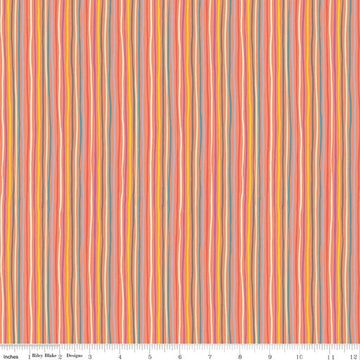 Tiny Treaters - Stripe - Orange - Per Yard - by Jill Howarth for Riley Blake Designs - Halloween - C10486 ORANGE-Yardage - on the bolt-RebsFabStash