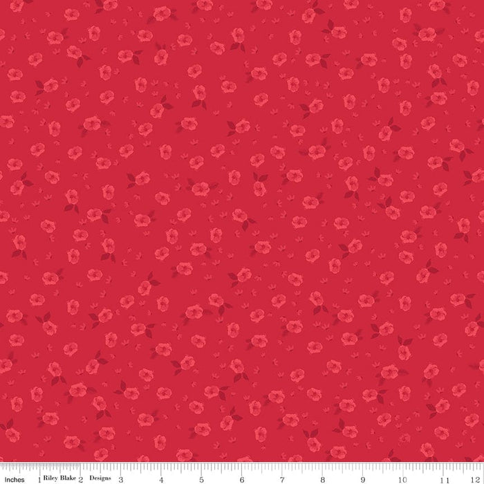 Land of Liberty - Floral Red - per yard - by My Mind's Eye for Riley Blake Designs - Patriotic, Floral - C10561-RED