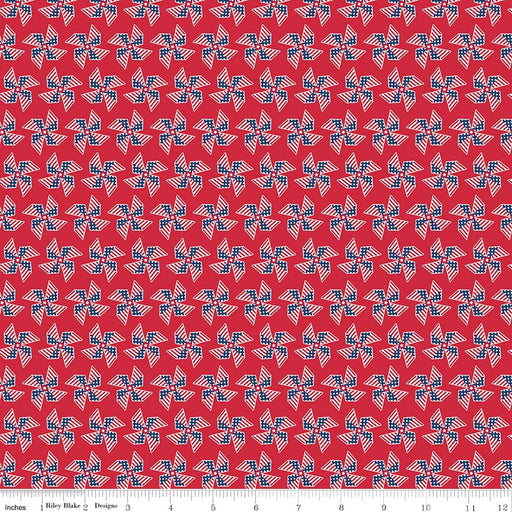 Land of Liberty - Pinwheels Red - per yard - by My Mind's Eye for Riley Blake Designs - Patriotic - C10565-RED-Yardage - on the bolt-RebsFabStash
