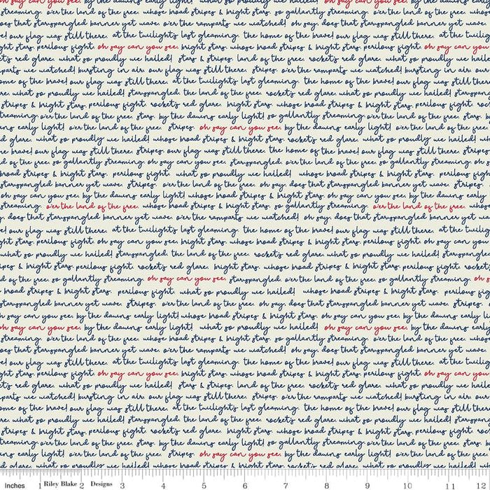 Land of Liberty - Text Navy- per yard - by My Mind's Eye for Riley Blake Designs - Patriotic, Blender- C10566-NAVY