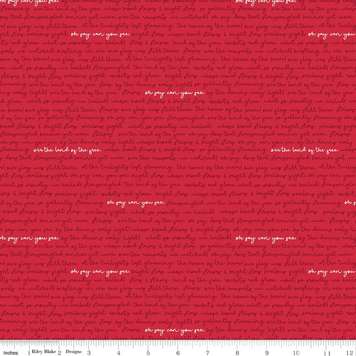 Land of Liberty - Text Red - per yard - by My Mind's Eye for Riley Blake Designs - Patriotic, Blender- C10566-RED-Yardage - on the bolt-RebsFabStash