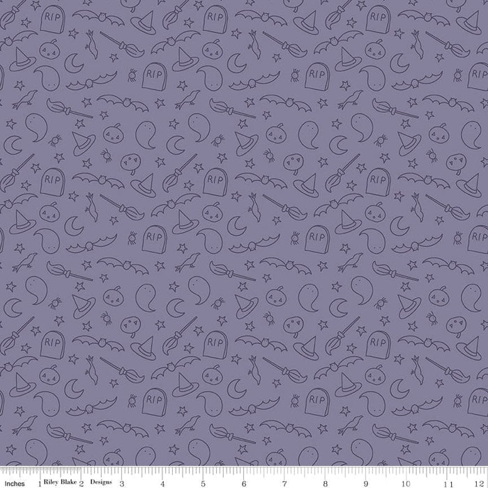 Clearance! Spooky Hollow - Eyeballs - Ghoul - per yard - by Melissa Mortenson for Riley Blake Designs - Glow in the Dark - Halloween - GC10576-GHOUL