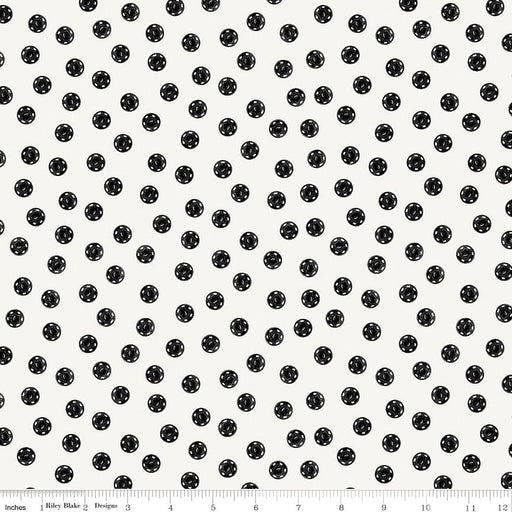 Old Made - Snap Dots - White - per yard - by Janet Wecker Frisch for Riley Blake Designs - Halloween, Old Maid - C10596 WHITE-Yardage - on the bolt-RebsFabStash