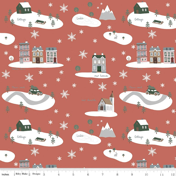 Warm Wishes - Sky Floral - per yard -by Simple Simon & Co for Riley Blake Designs- Holiday, Winter, Christmas - C10781-SKY