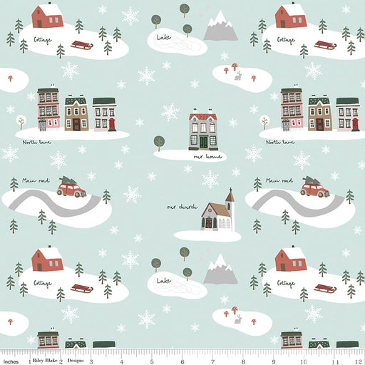Warm Wishes - Sky Main - per yard -by Simple Simon & Co for Riley Blake Designs- Holiday, Winter, Christmas - C10780-SKY-Yardage - on the bolt-RebsFabStash