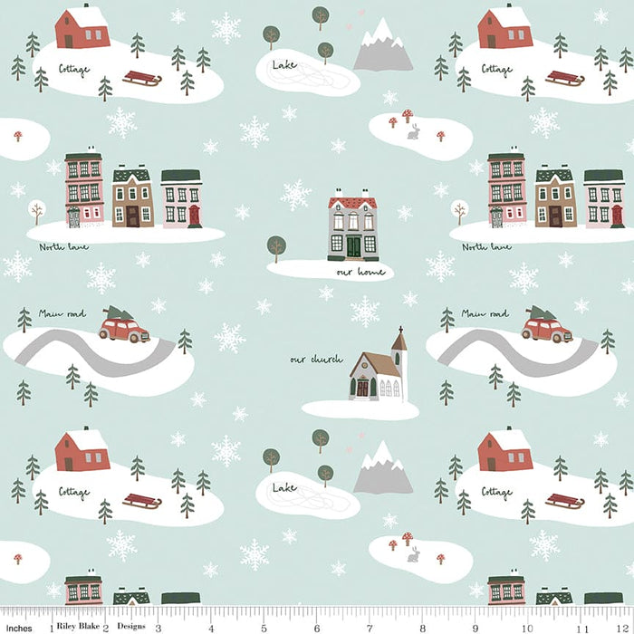 Warm Wishes - Sky Candy Canes - per yard -by Simple Simon & Co for Riley Blake Designs- Holiday, Winter, Christmas - C10785-SKY