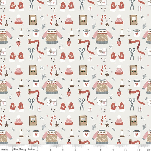 Warm Wishes - Parchment Winter Wear - per yard -by Simple Simon & Co for Riley Blake Designs- Holiday, Winter, Christmas - C10782-PARCHMENT-Yardage - on the bolt-RebsFabStash