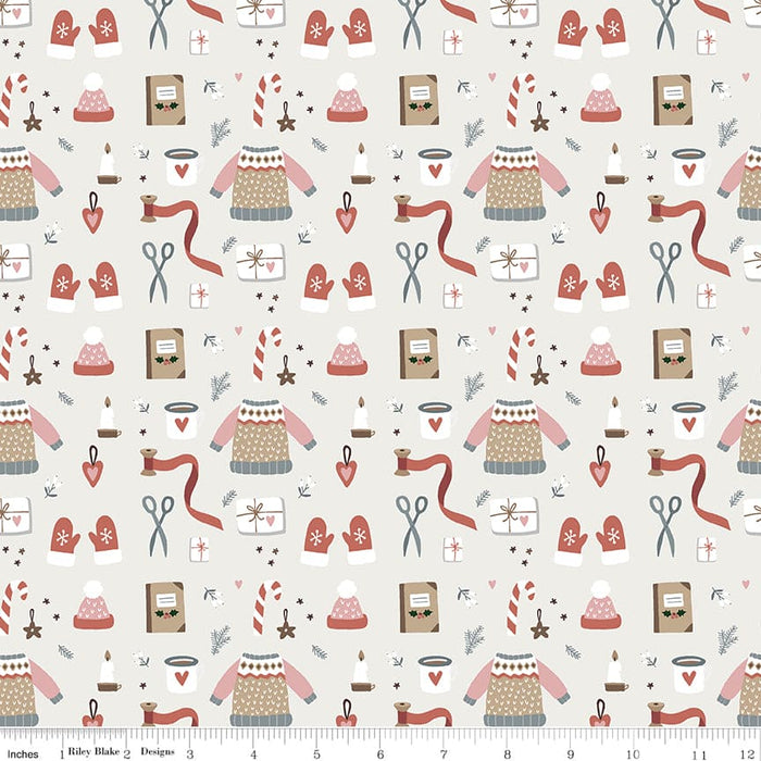 Warm Wishes - Redwood Snowmen - per yard -by Simple Simon & Co for Riley Blake Designs- Holiday, Winter, Christmas - C10786-REDWOOD