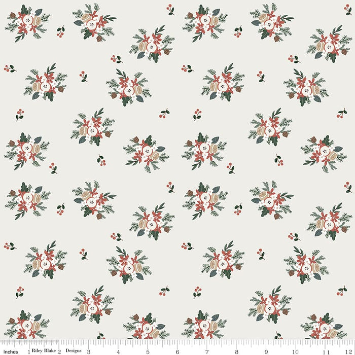 Warm Wishes - Pink Bouquet - per yard -by Simple Simon & Co for Riley Blake Designs- Holiday, Winter, Christmas - C10783-PINK