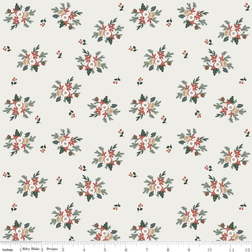 Warm Wishes - Parchment Bouquet - per yard -by Simple Simon & Co for Riley Blake Designs- Holiday, Winter, Christmas - C10783-PARCHMENT-Yardage - on the bolt-RebsFabStash
