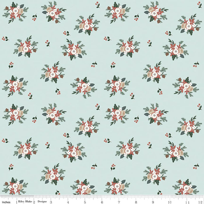 Warm Wishes - Forest Floral - per yard -by Simple Simon & Co for Riley Blake Designs- Holiday, Winter, Christmas - C10781-FOREST