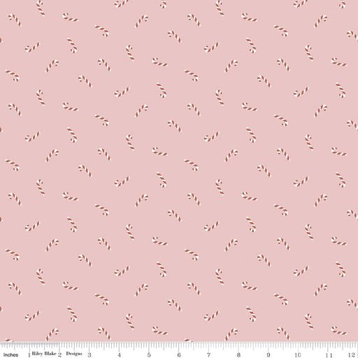 Warm Wishes - Pink Candy Canes - per yard -by Simple Simon & Co for Riley Blake Designs- Holiday, Winter, Christmas - C10785-PINK-Yardage - on the bolt-RebsFabStash