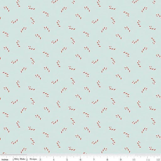 Warm Wishes - Sky Candy Canes - per yard -by Simple Simon & Co for Riley Blake Designs- Holiday, Winter, Christmas - C10785-SKY-Yardage - on the bolt-RebsFabStash