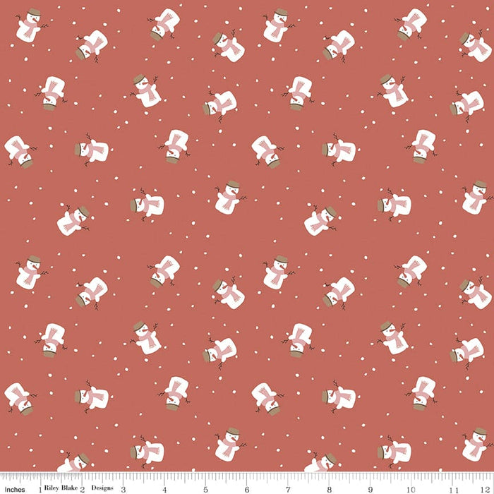Warm Wishes - Redwood Floral - per yard -by Simple Simon & Co for Riley Blake Designs- Holiday, Winter, Christmas - C10781-REDWOOD