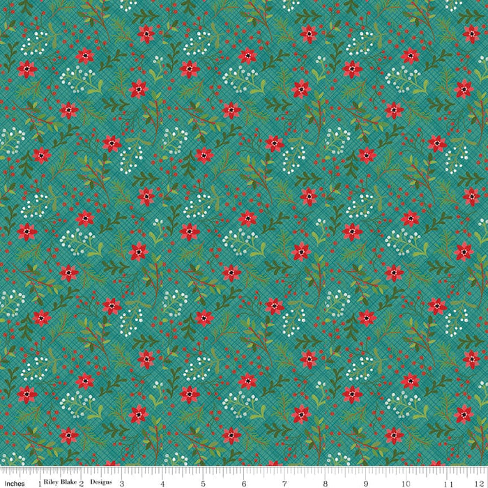 Snowed In - Green Snowed In Medallion - per yard - by Heather Peterson - for Riley Blake Designs - Christmas, Snowmen, Winter - C10813-GREEN