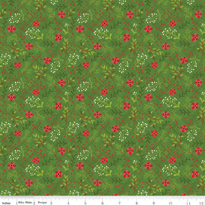Snowed In - Green Snowed In Trees - per yard - by Heather Peterson - for Riley Blake Designs - Christmas, Snowmen, Winter - C10814-GREEN