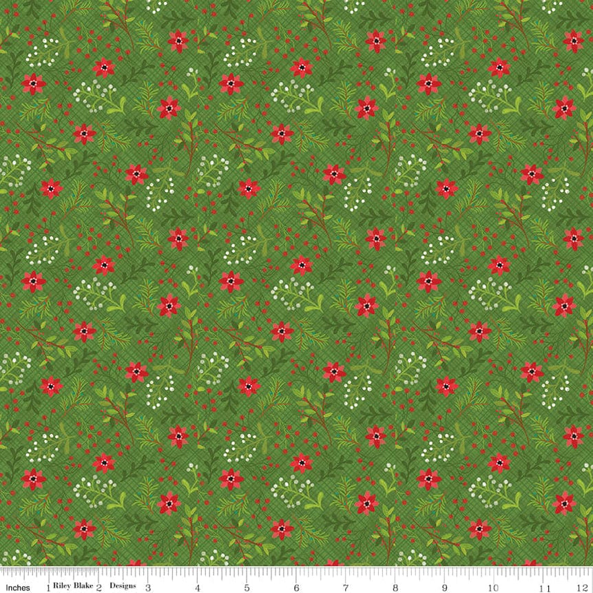 Snowed In - Teal Snowed In Berries - per yard - by Heather Peterson ...