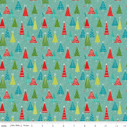 Snowed In - Glacier Snowed In Trees - per yard - by Heather Peterson - for Riley Blake Designs - Christmas, Snowmen, Winter - C10814-GLACIER-Yardage - on the bolt-RebsFabStash