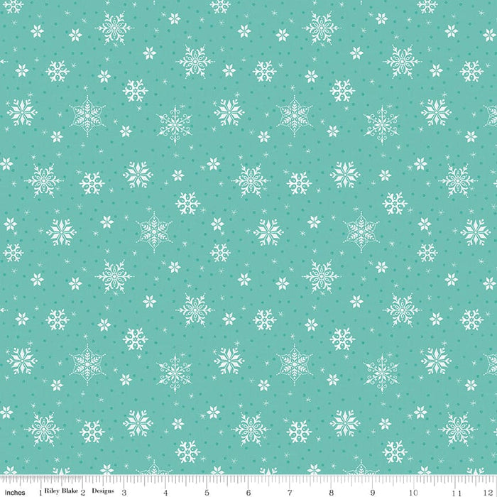 Snowed In - Glacier Snowed In Main - per yard - by Heather Peterson - for Riley Blake Designs - Christmas, Snowmen, Winter - C10810-GLACIER