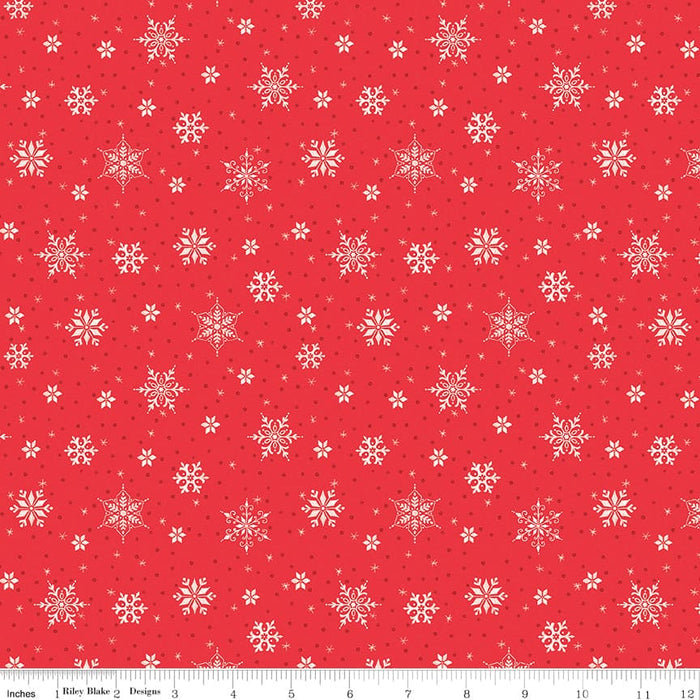 Snowed In - Red Snowed In Medallion - per yard - by Heather Peterson - for Riley Blake Designs - Christmas, Snowmen, Winter - C10813-RED