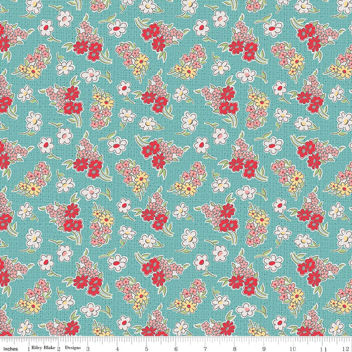 Stitch Fabric Collection by Lori Holt 108" Wide Back Cottage Floral from RebsFabStash