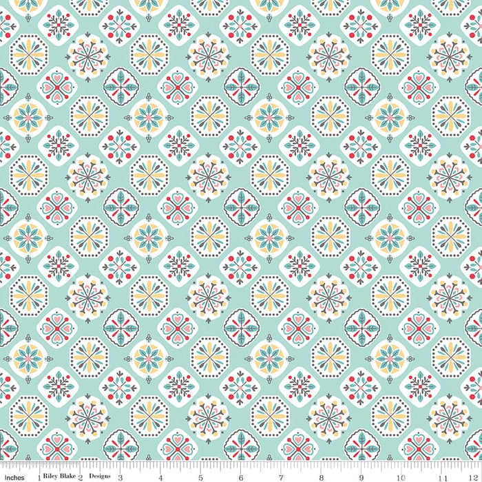 Stitch Fabric Collection by Lori Holt - Per Yard - Flower - Riley Blake Designs - C10932-NUTMEG
