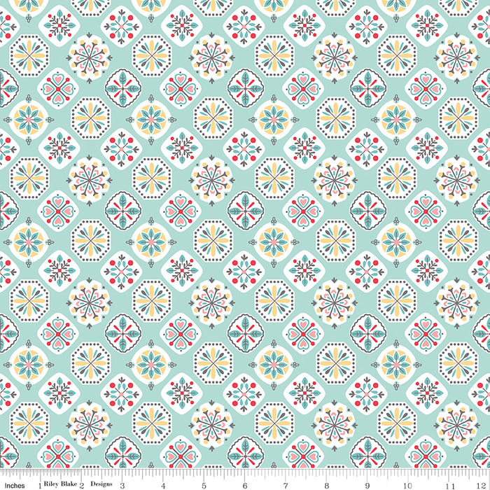 Stitch Fabric Collection by Lori Holt - Per Yard - Flower - Riley Blake Designs - C10932-ALPINE