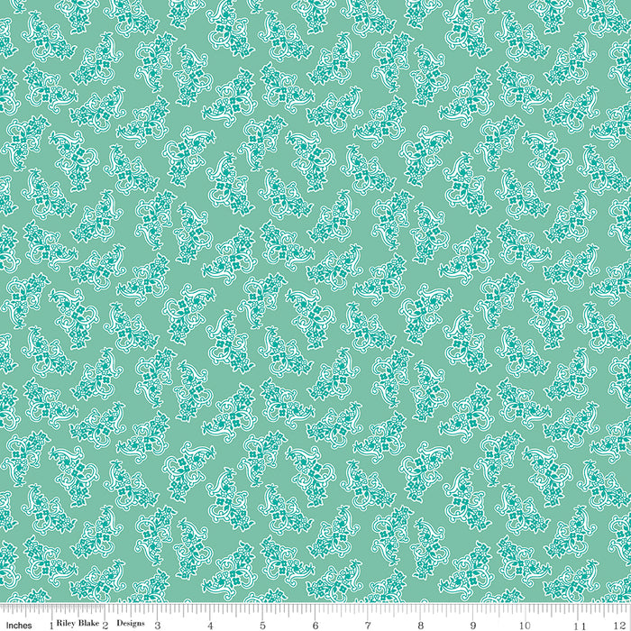 Stitch Fabric Collection Seaglass Floral Print by Lori Holt from RebsFabStash