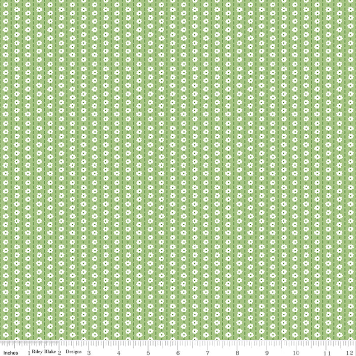 Stitch Fabric Collection by Lori Holt Green Daisy Chain from RebsFabStash