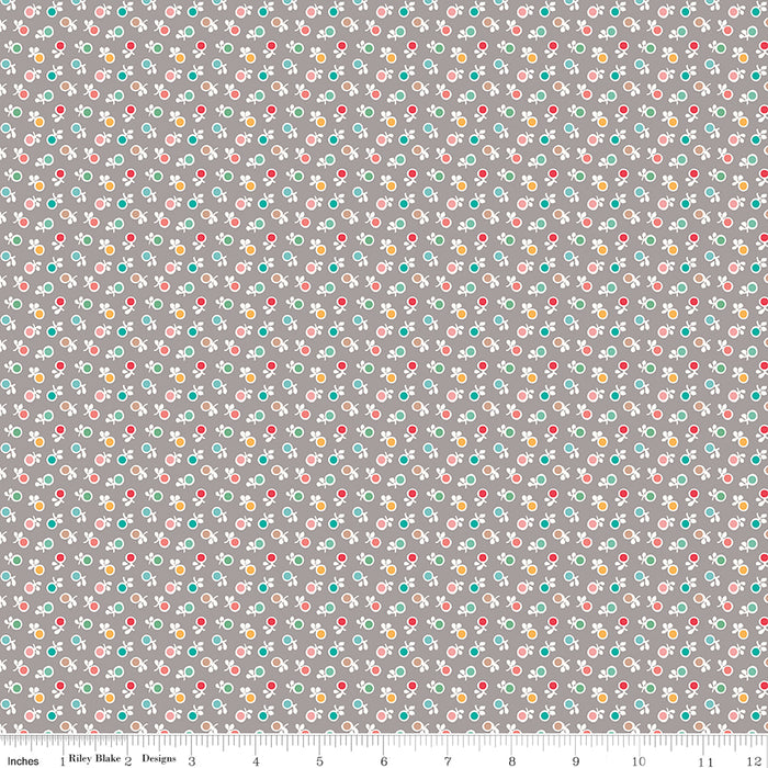 Stitch Fabric Collection Gray Circle Print by Lori Holt from RebsFabStash