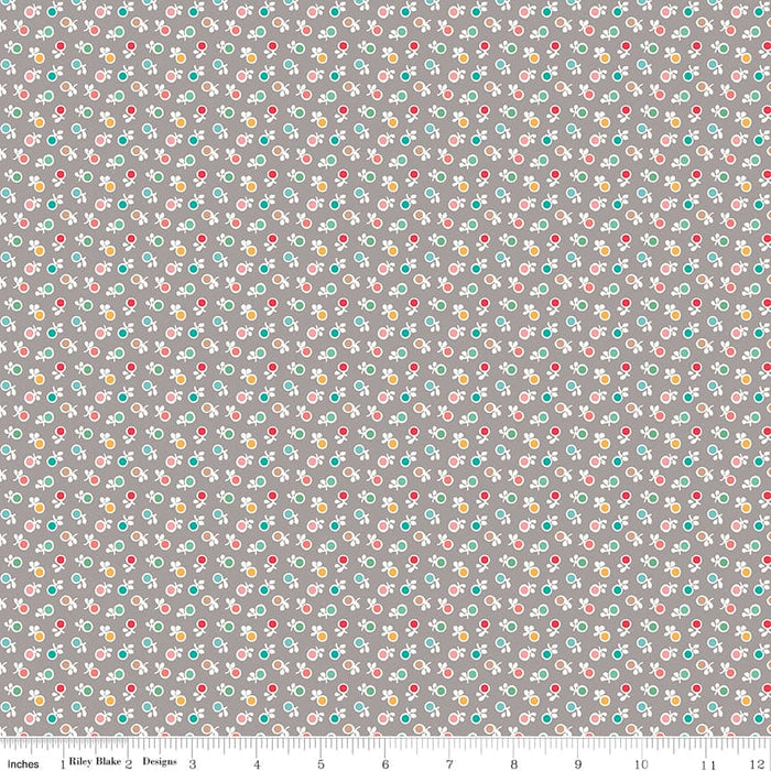 Stitch Fabric Collection by Lori Holt 108" Wide Back Gray Ditsy at RebsFabStash