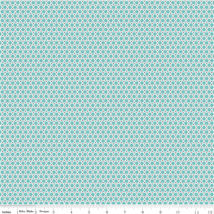 Stitch Fabric Collection by Lori Holt Blue Dots from RebsFabStash