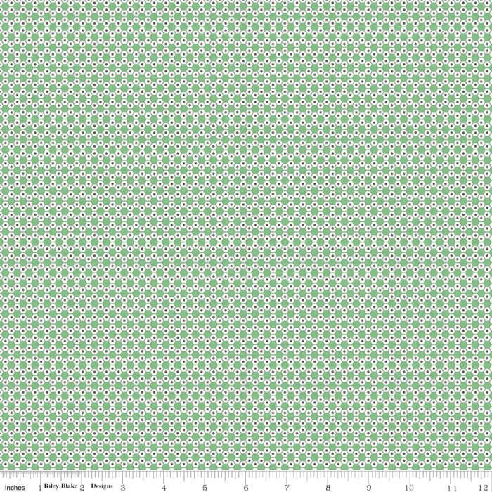 Stitch Fabric Collection Green Geometric Print by Lori Holt from RebsFabStash