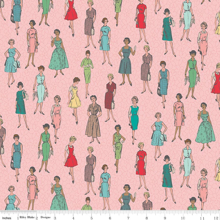 Stitch Fabric Collection by Lori Holt 108" Wide Frosting Vintage Ladies from RebsFabStash