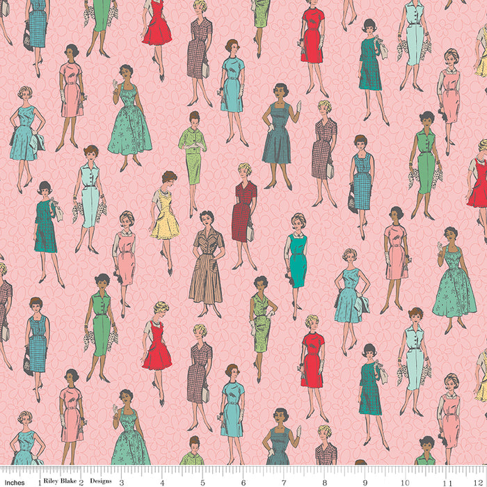 Stitch Fabric Collection by Lori Holt - Per Yard - Floral - Riley Blake Designs - C10920-CAYENNE